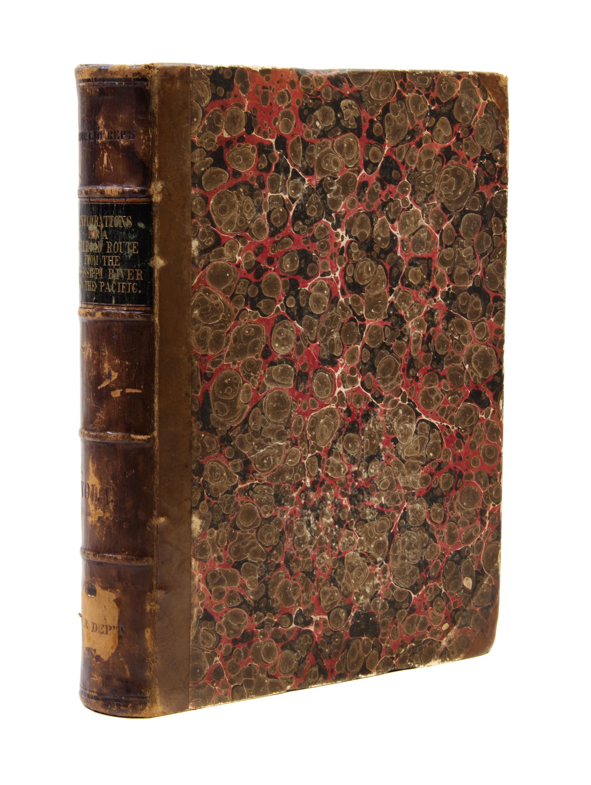 (FILLMORE, MILLARD) Reports of Explorations and Surveys... Washington, 1855. Vol. 1 only. Signed by Fillmore, with CDV laid in.