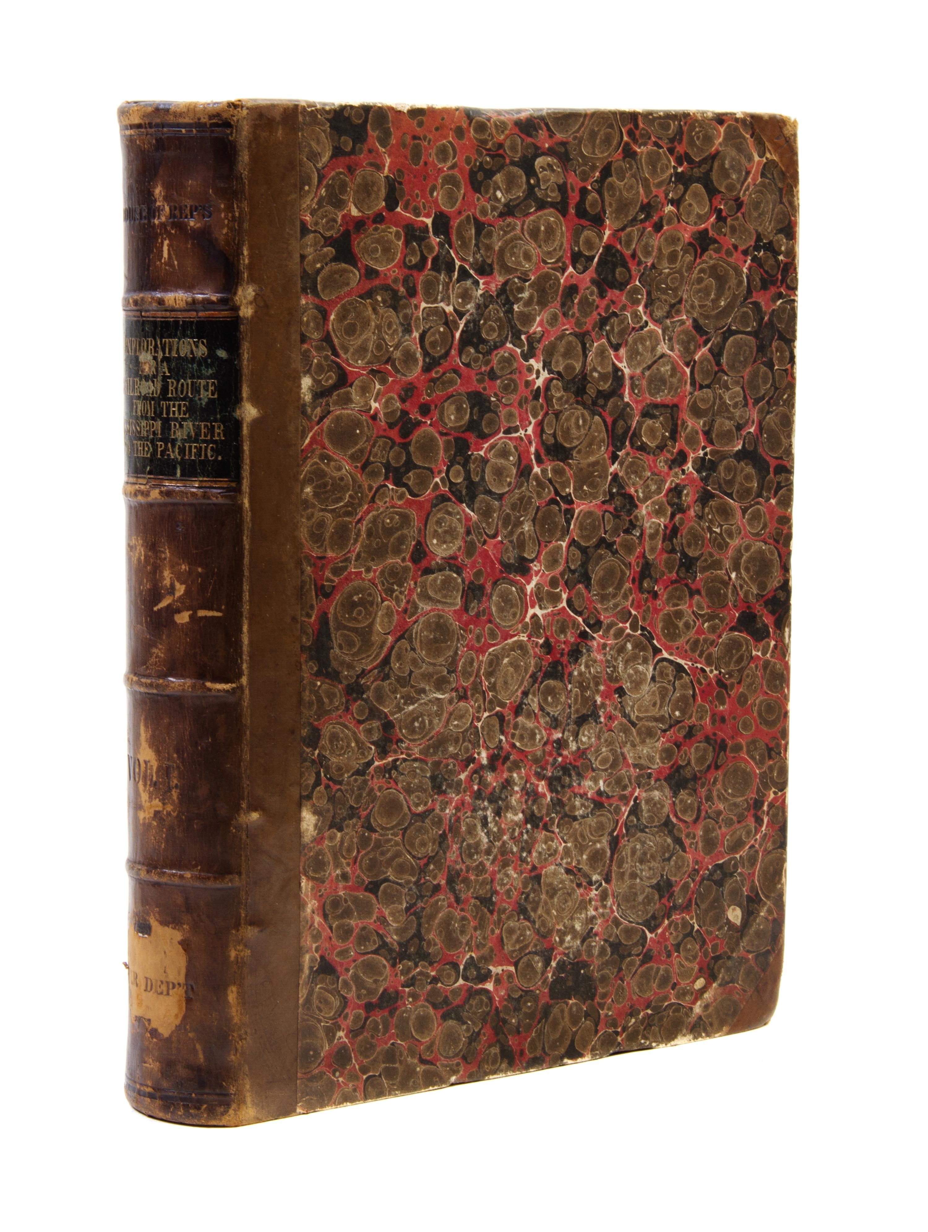 (FILLMORE, MILLARD) Reports of Explorations and Surveys... Washington, 1855. Vol. 1 only. Signed by Fillmore, with CDV laid in.