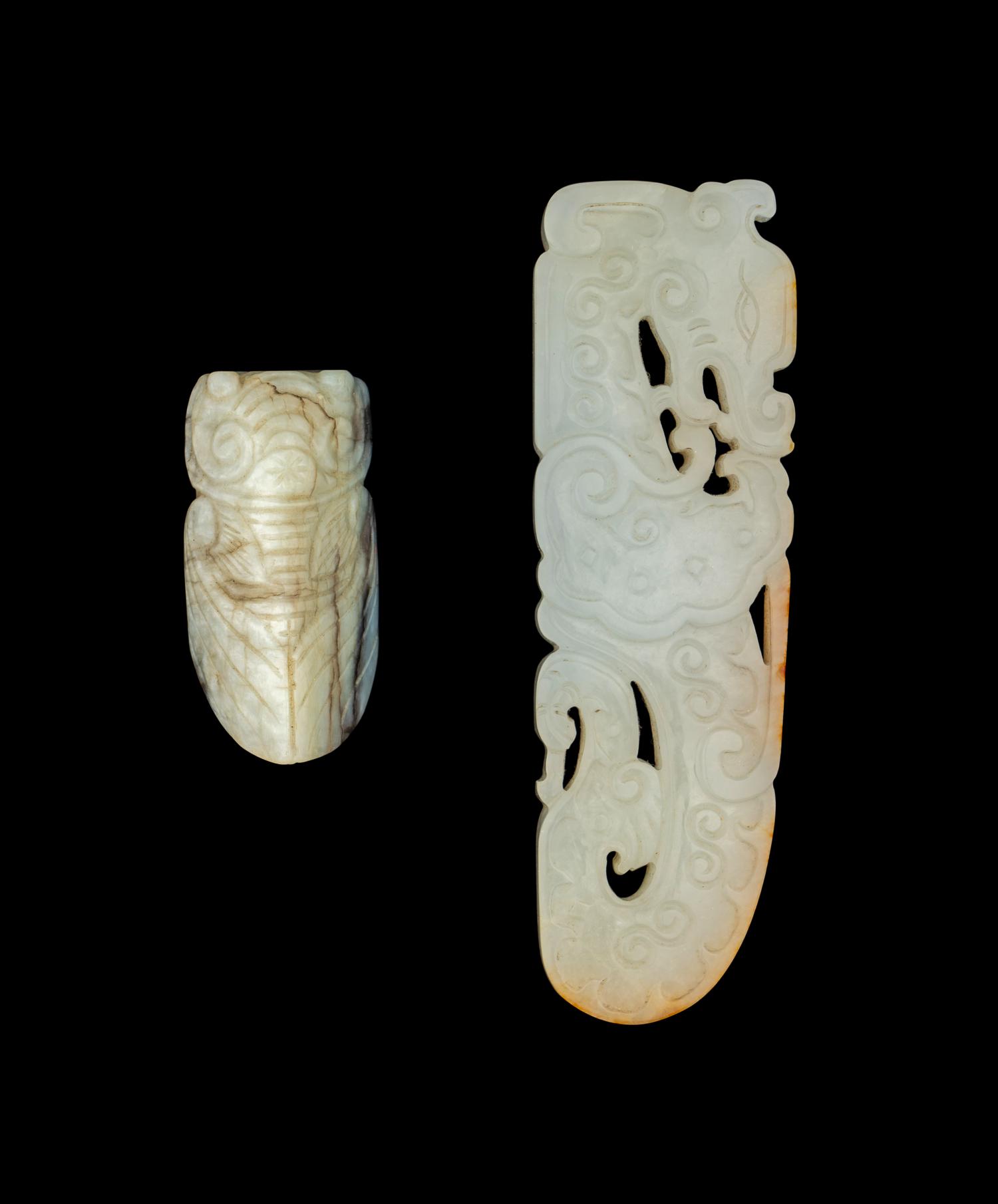Two Chinese Carved Jade Animal Pendants