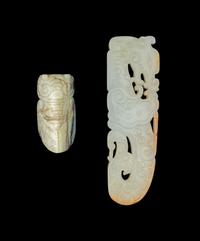 Two Chinese Carved Jade Animal Pendants