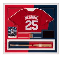A Mark McGwire Signed Autograph Jersey and Bat Display