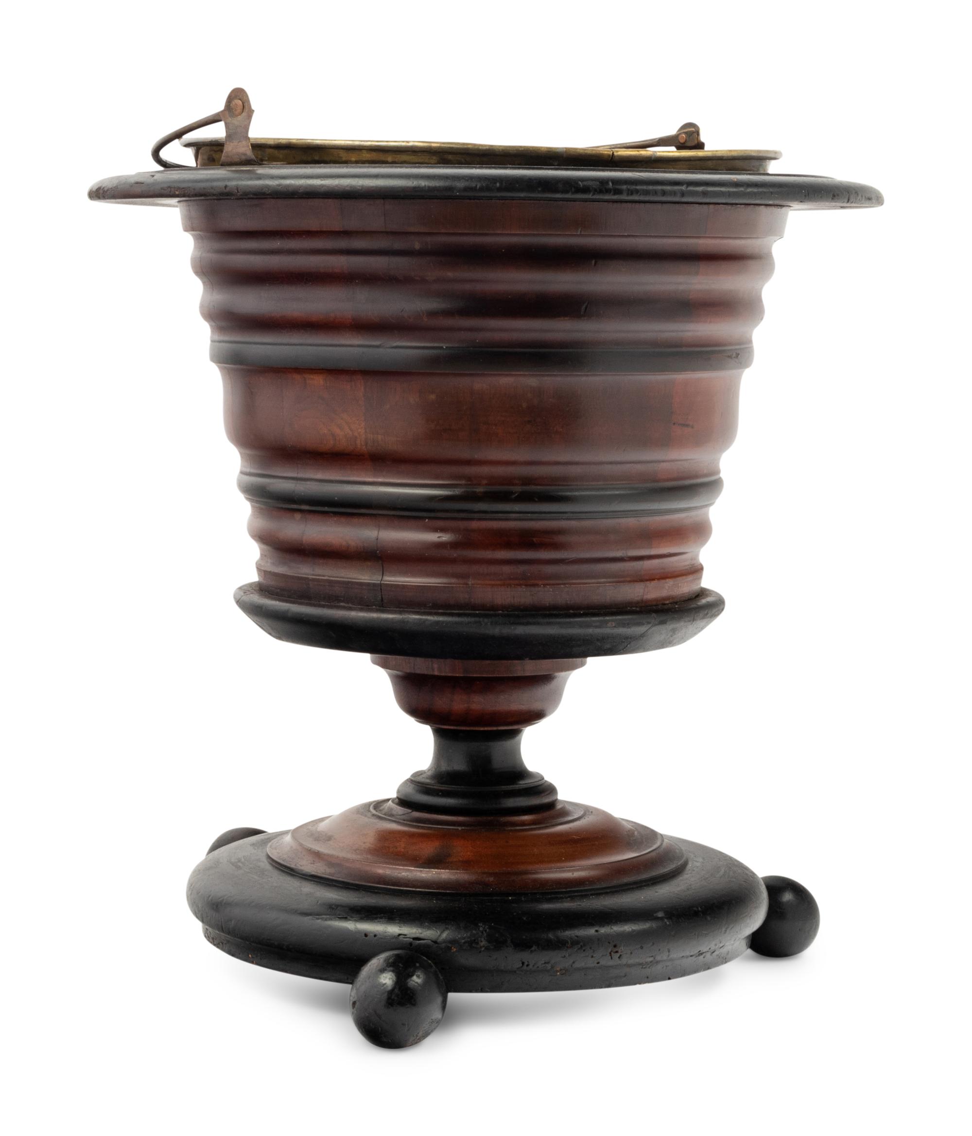 A Continental Mahogany Wine Cooler or Plate Bucket