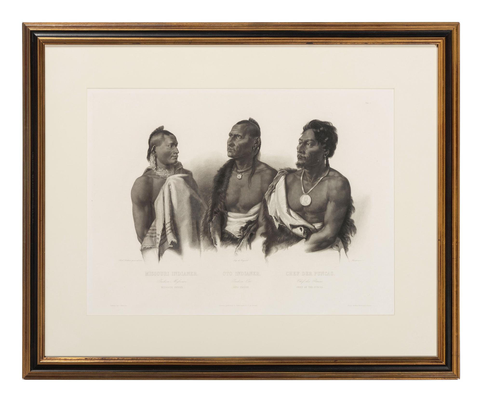 BODMER, Karl (1809-1893). ACKERMAN & Co., publisher. Missouri Indian, Oto Indian, Chief of the Puncas .