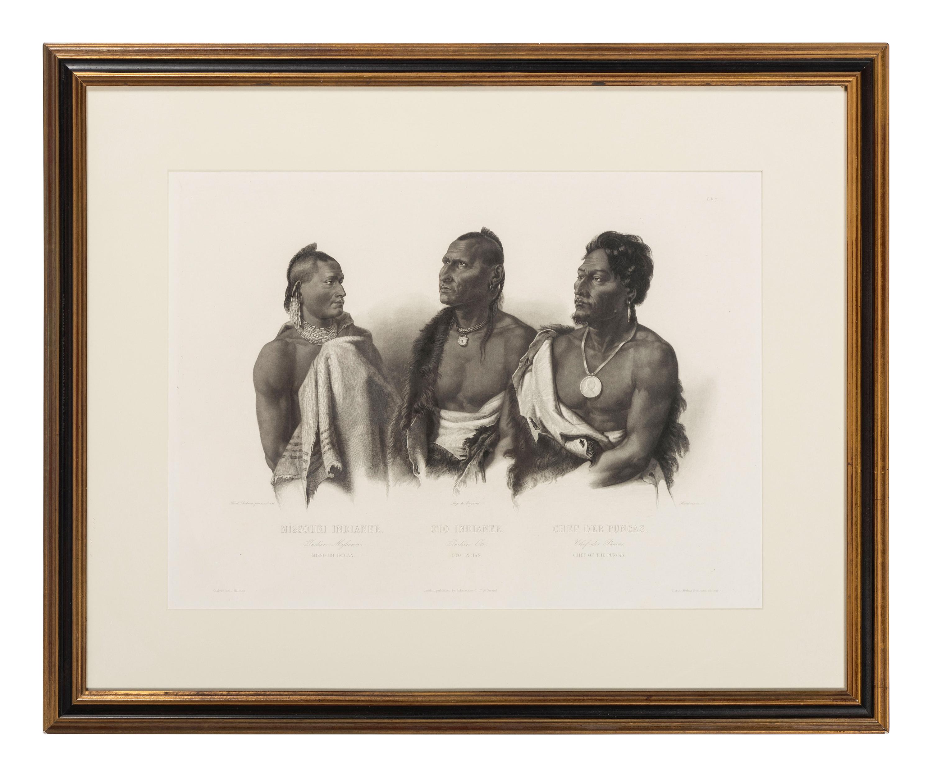BODMER, Karl (1809-1893). ACKERMAN & Co., publisher. Missouri Indian, Oto Indian, Chief of the Puncas .