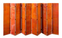 Art Deco, FRANCE, c. 1940, a pair of 5-panel lacquered and carved floor screens