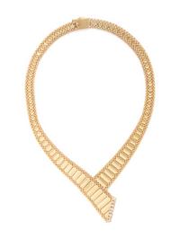 YELLOW GOLD AND DIAMOND ASYMMETRICAL NECKLACE