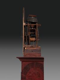 A Grain Paint Decorated Tall Case Clock