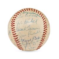 A Washington Senators Reunion Signed Autograph Baseball Including Dizzy Dean, Joe Cronin and Goose Goblin (Beckett Authentication Services)