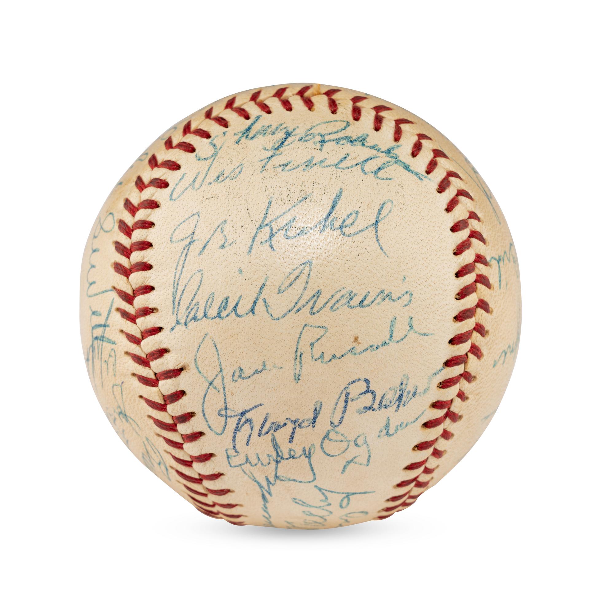 A Washington Senators Reunion Signed Autograph Baseball Including Dizzy Dean, Joe Cronin and Goose Goblin (Beckett Authentication Services)