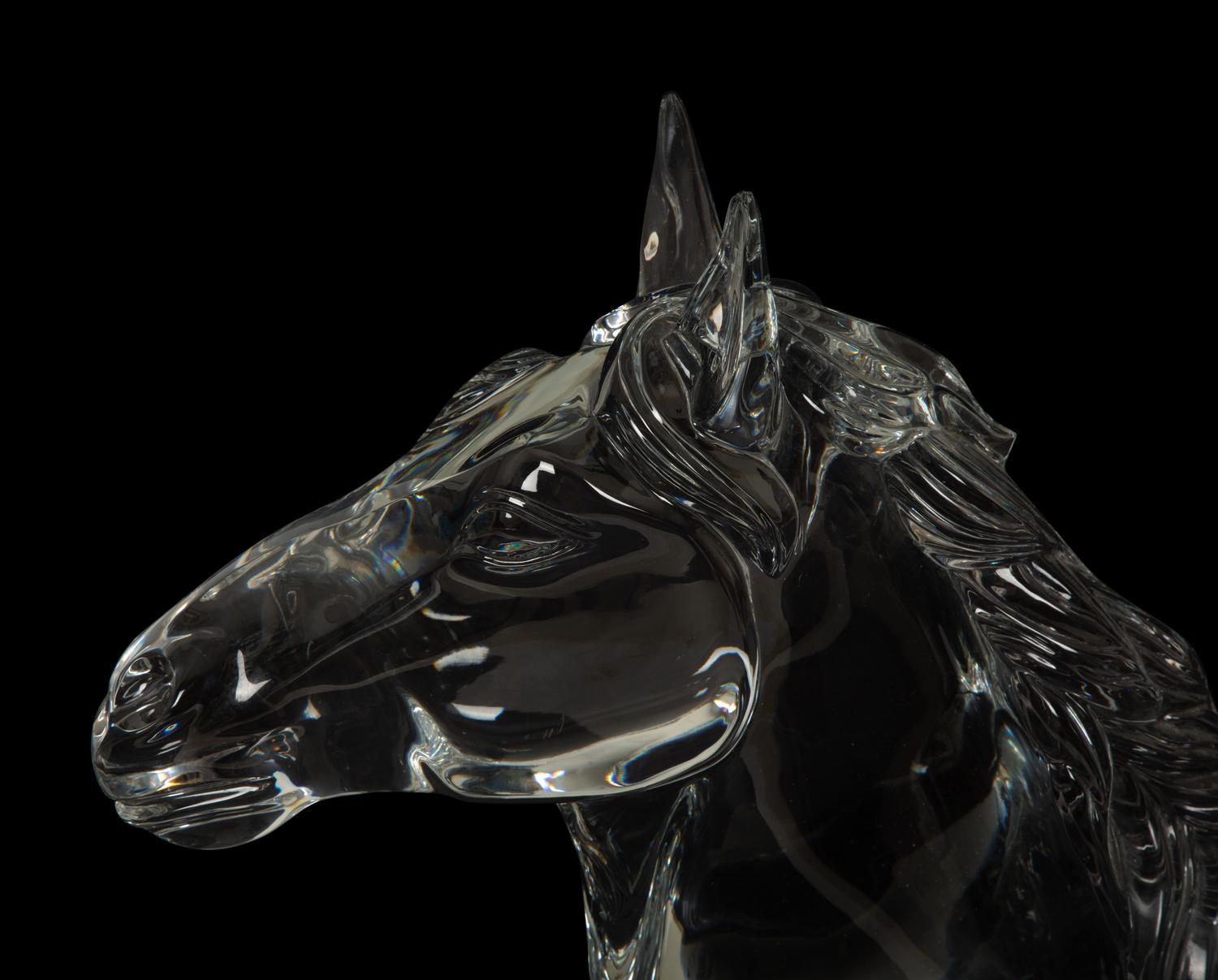 A Baccarat Tête de Cheval Trophy Sculpture