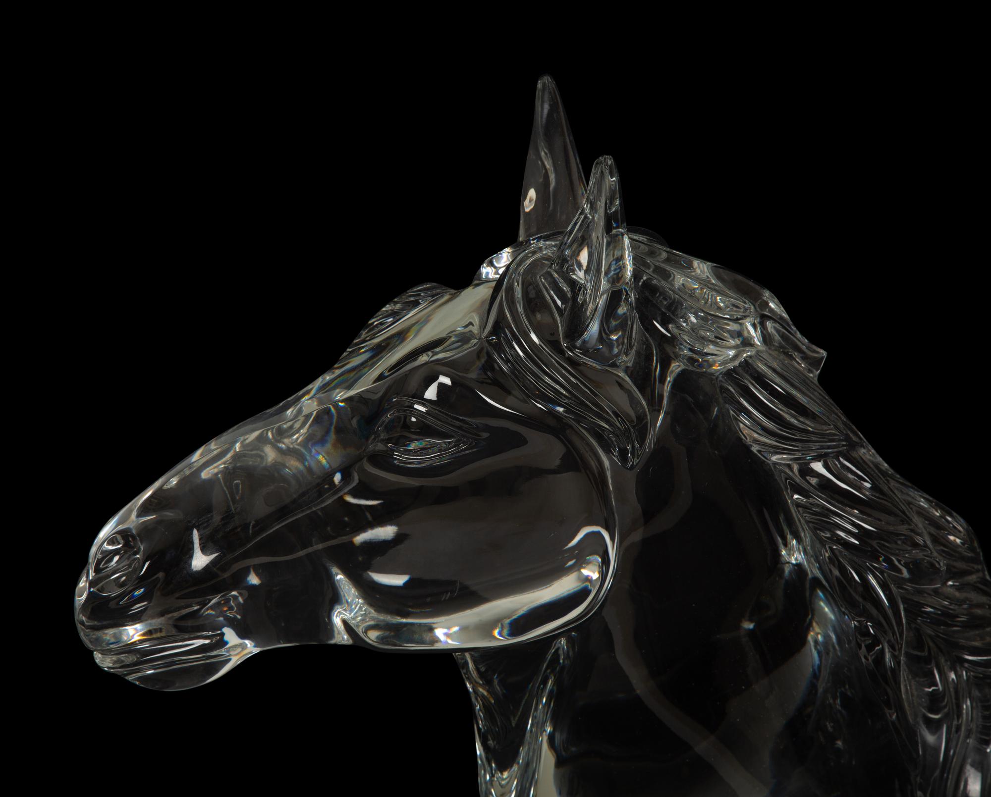 A Baccarat Tête de Cheval Trophy Sculpture