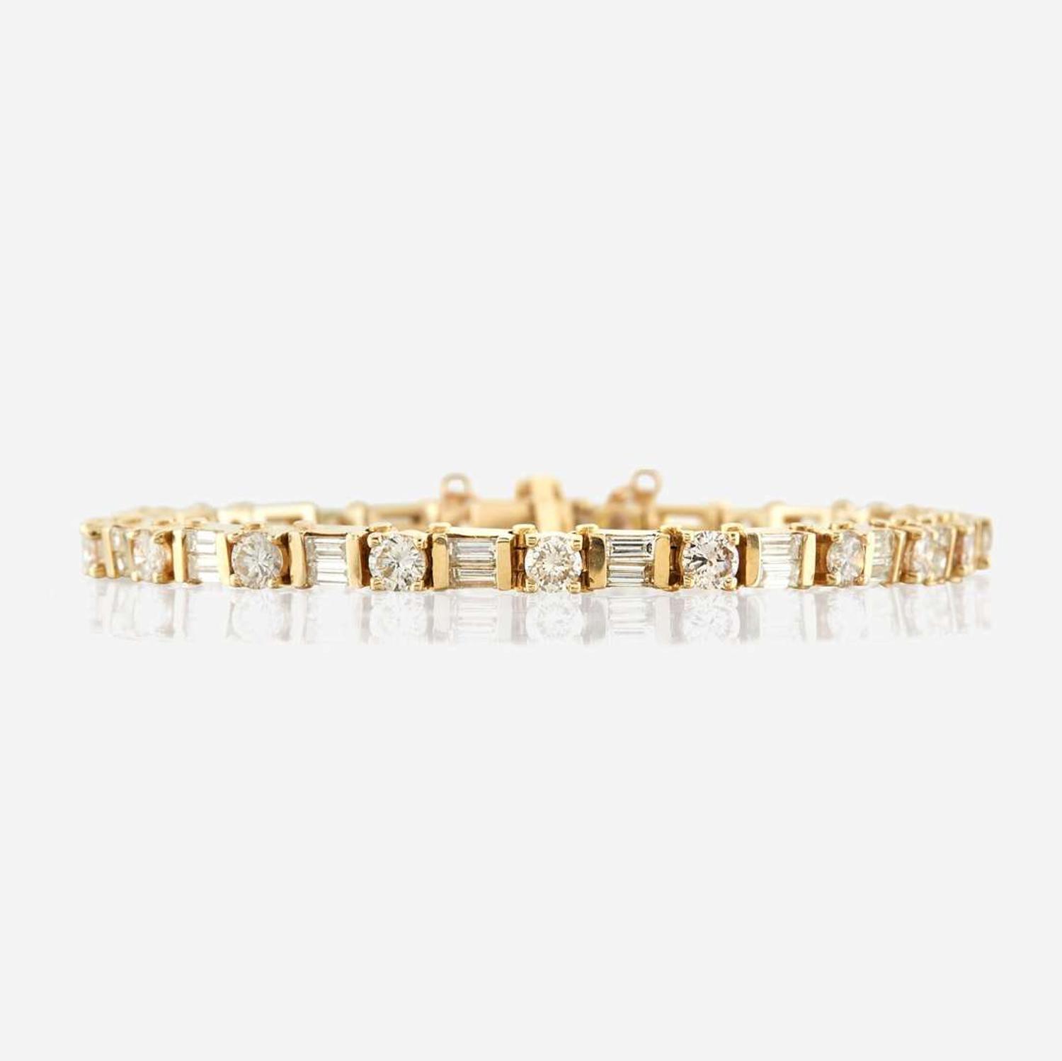 A diamond and gold bracelet