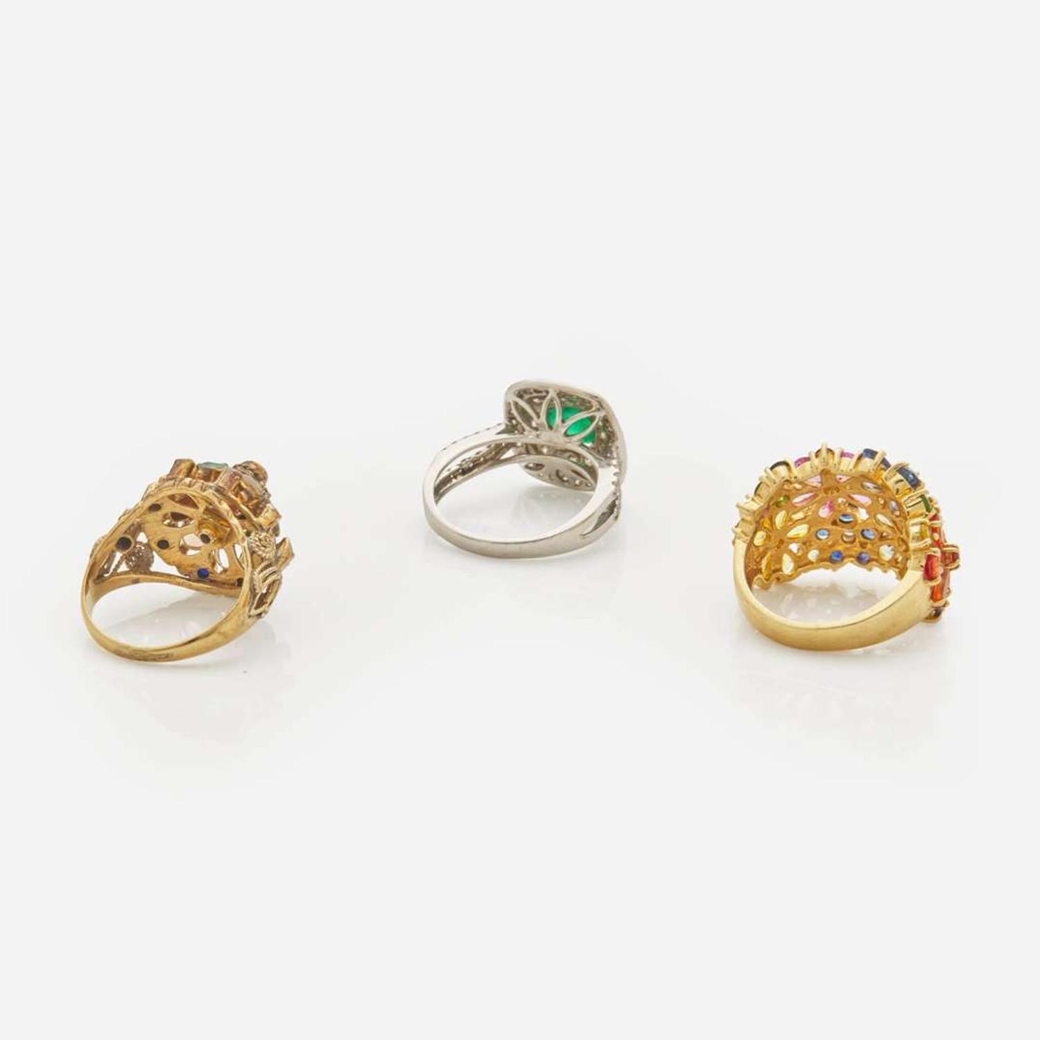 A Collection of Gold and Gemstone Rings