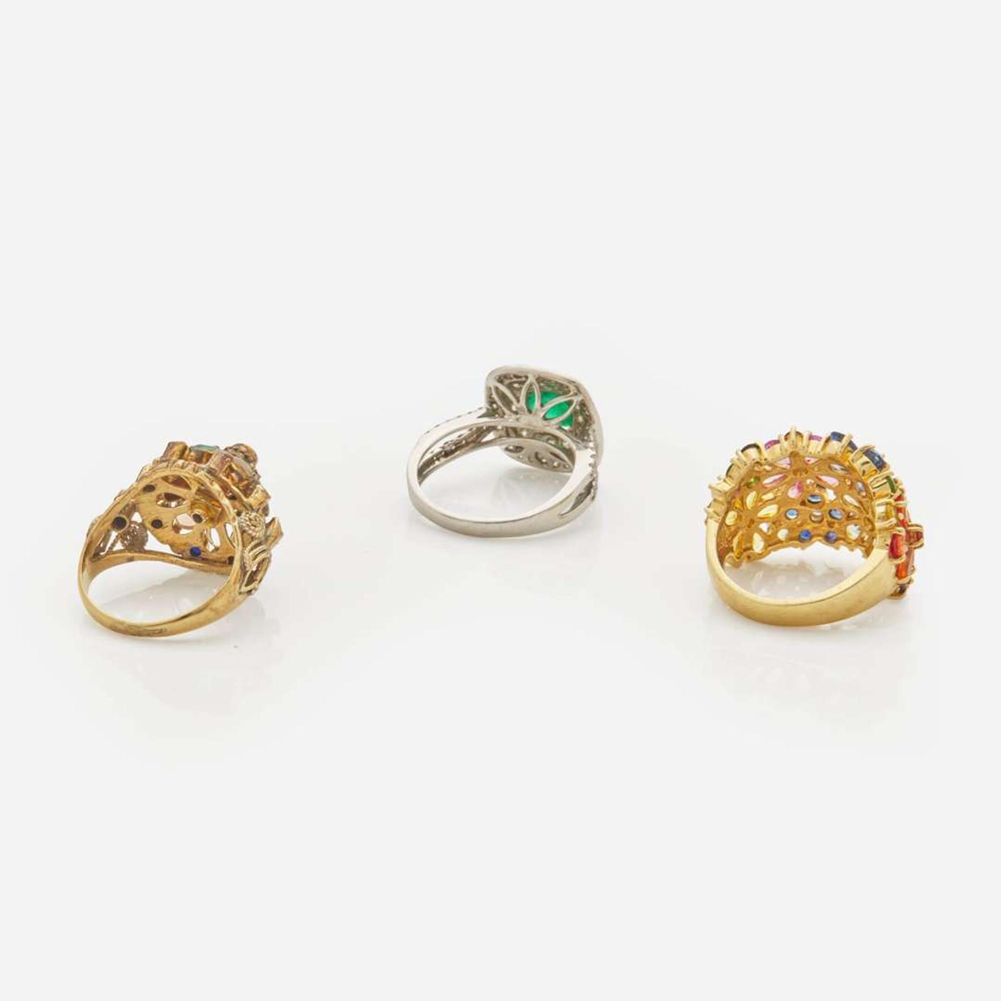 A Collection of Gold and Gemstone Rings