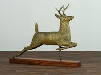 A Molded Patinated Copper Stag Weathervane