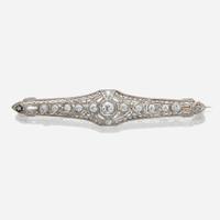 A white gold and diamond brooch