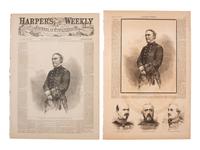 [CIVIL WAR] 3 photographs of D.G. Farragut with Harper's Weekly issues related to the famed admiral.