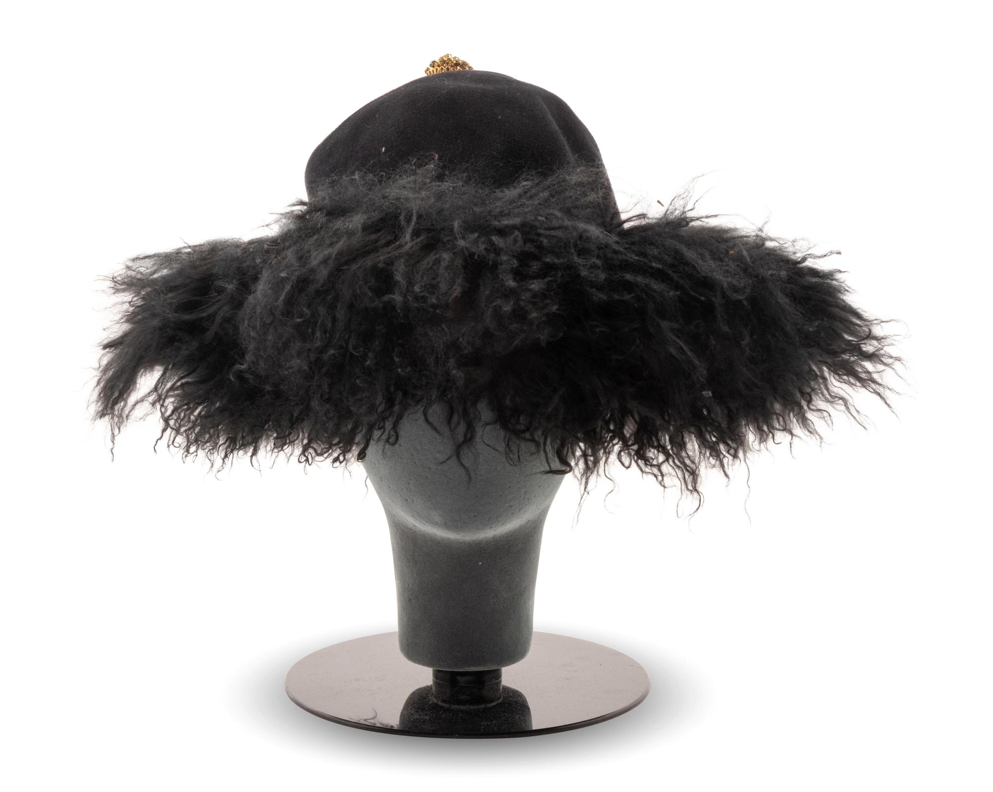 12 Assorted Hats and a Pair of Feathered Cuffs, 1970-2000s