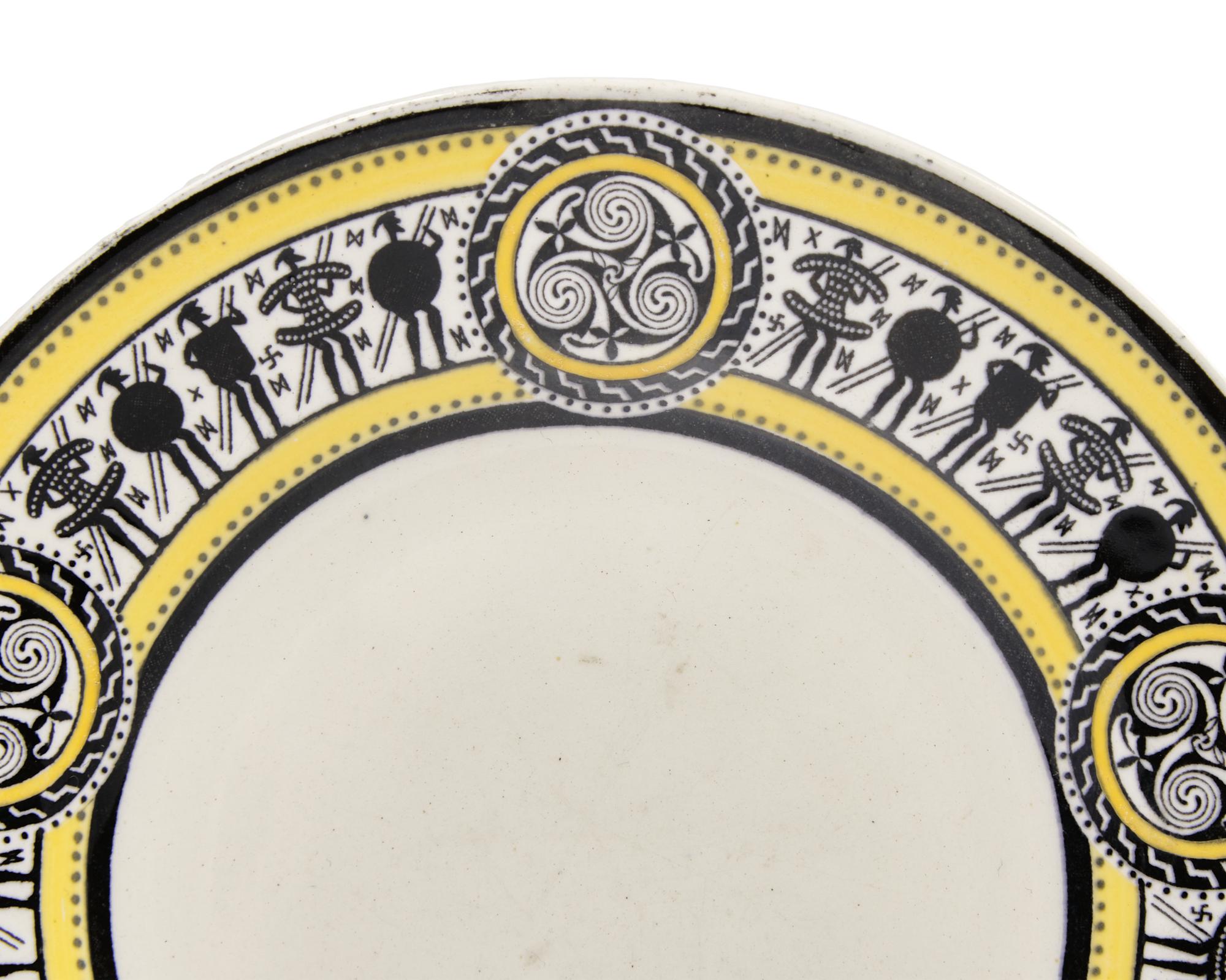 A Group of Eleven Wedgwood Yellow and Black Etruria Decorated Table Articles