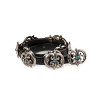 Navajo Sand Cast Silver and Turquoise Concha Belt