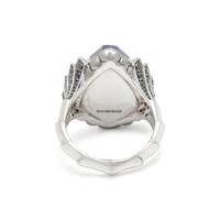 STEPHEN WEBSTER, QUARTZ, LAPIS LAZULI, DIAMOND, AND SAPPHIRE 'CRYSTAL HAZE' RING