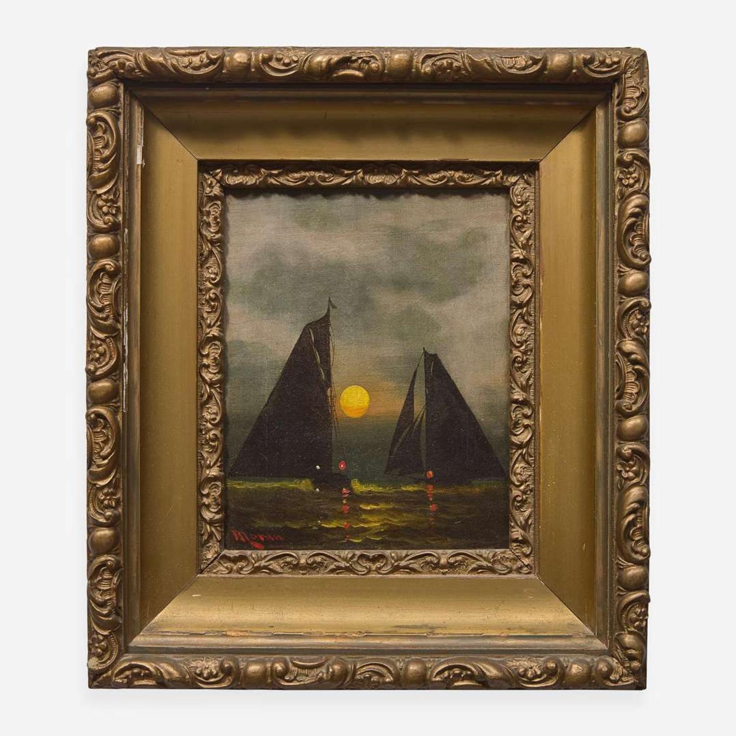 Edward Moran (American, 1829-1901) Moonlit Sail