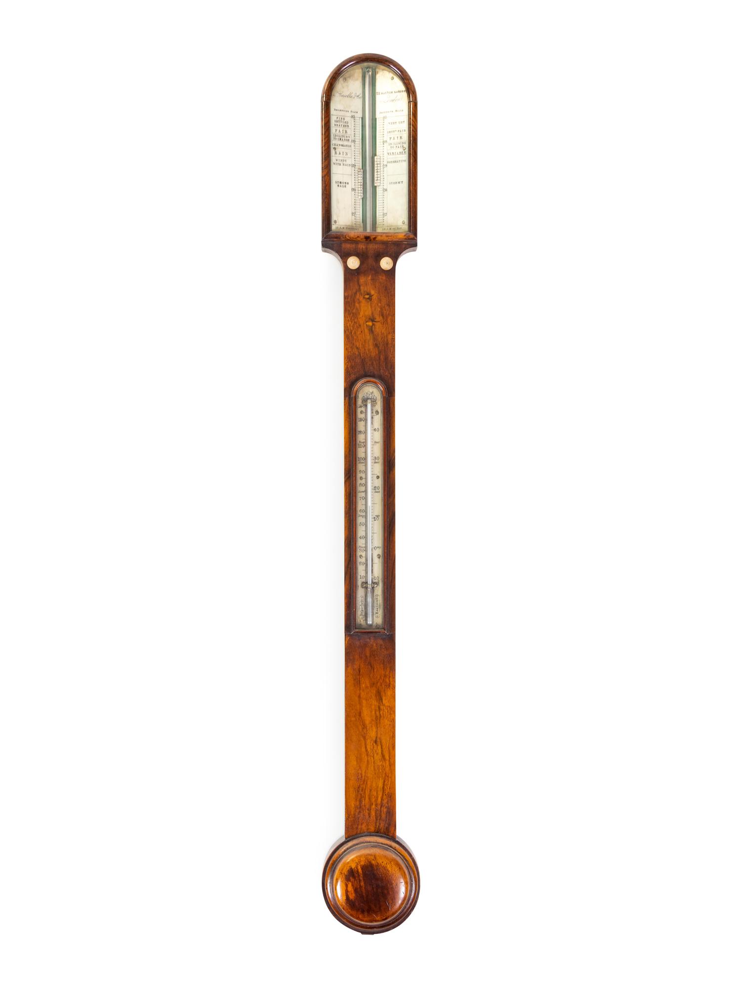 An English Mahogany Stick Barometer