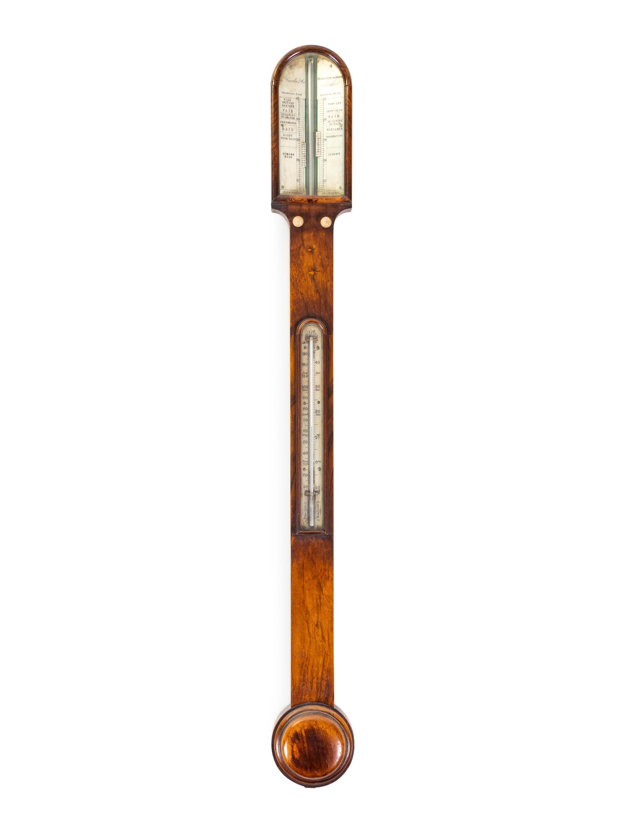 An English Mahogany Stick Barometer