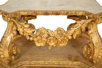 A Georgian Carved, Painted and Parcel Gilt Shaped Pedestal Base
