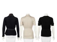 Three Knit Tops with Belts: One Prada Three-Piece Set, One Fendi Two-Piece Set, One Armani Two-Piece Set, 2000s