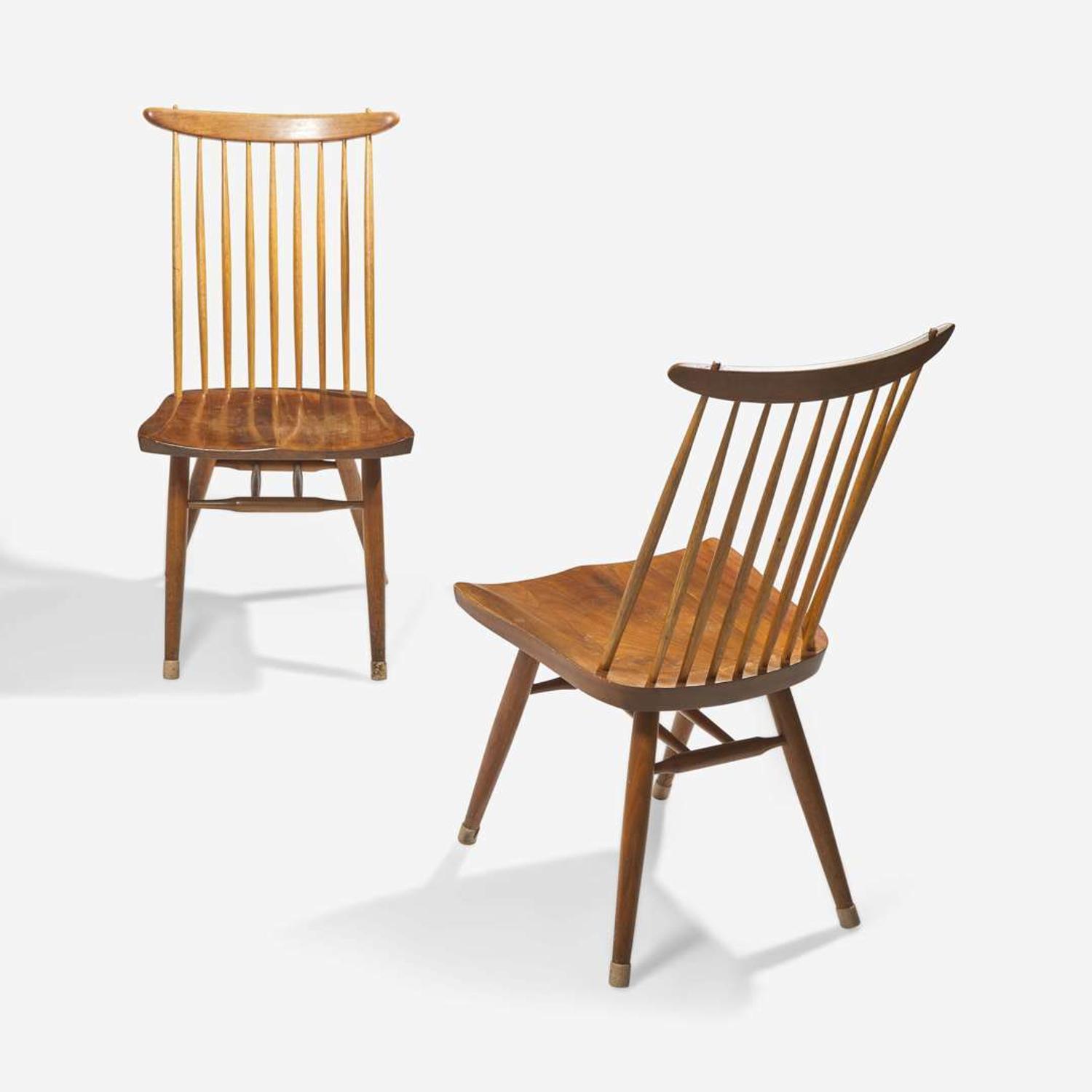 George Nakashima for Widdicomb, Two "Origins" Dining Side Chairs