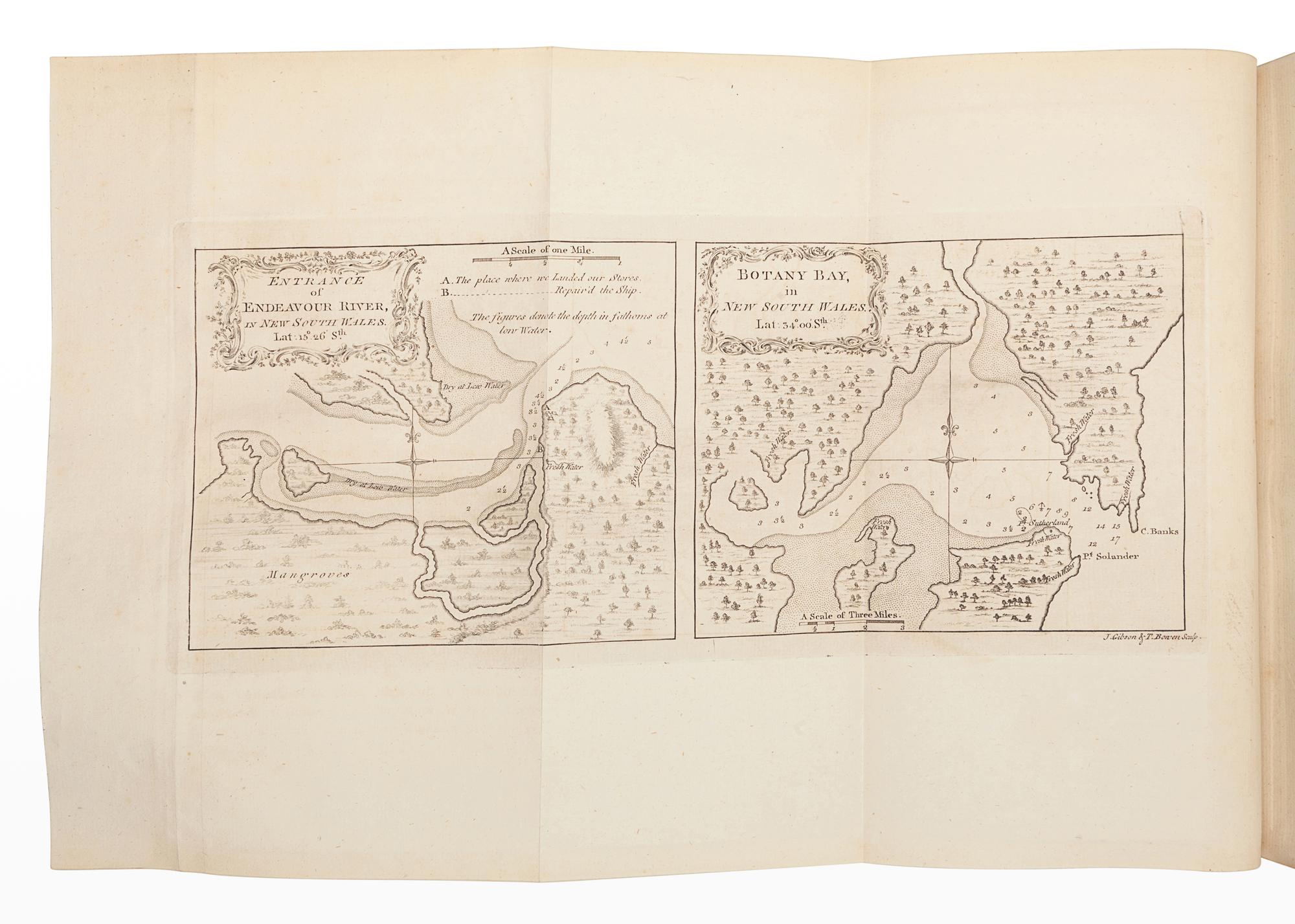[COOK, James (1728-1779)]. -- [FIRST VOYAGE]. John HAWKESWORTH (1715-1773). An Account of the Voyages undertaken by the order of His Present Majesty for making Discoveries in the Southern Hemisphere, and successively performed by Commodore Byron, Captain Wallis, Captain Carteret and Captain Cook, in the Dolphin, the Swallow, and the Endeavour; drawn up From the Journals which were kept by several Commanders, And from the papers of Joseph Banks, By John Hawkesworth . London: W. Strahan and T. Cadell, 1773.