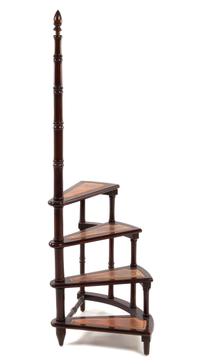 A Set of Regency Style Mahogany Library Steps Height overall 60 inches. — 19TH/20TH CENTURY