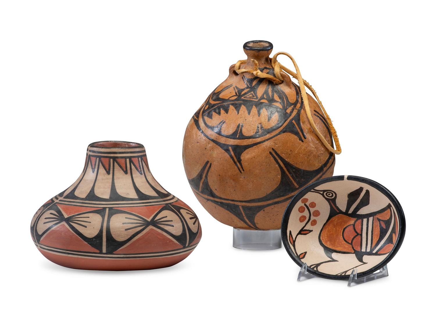 Pottery Canteen and Jar, PLUS