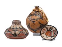 Pottery Canteen and Jar, PLUS