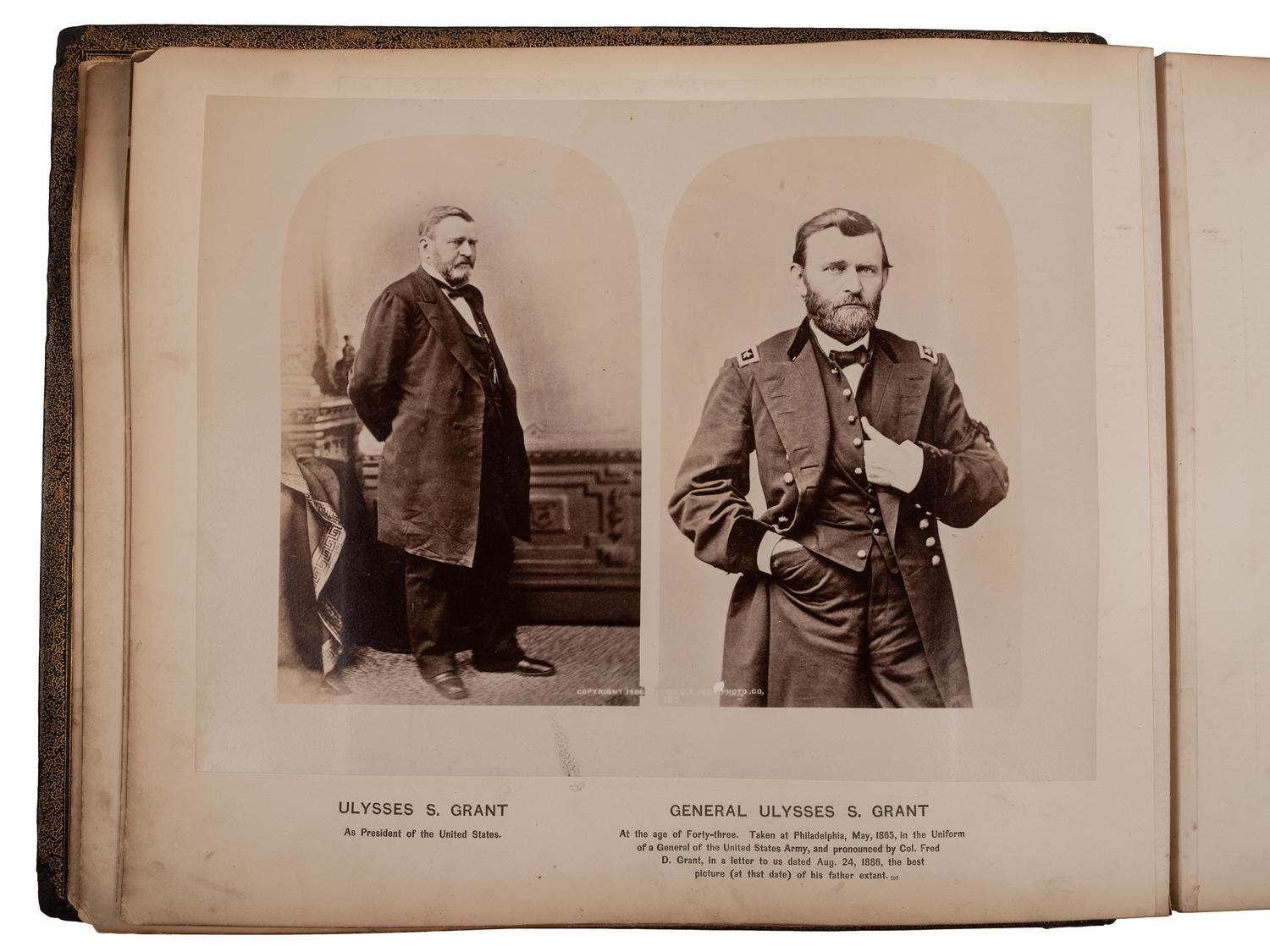 [GRANT, Ulysses S. (1822-1885)]. Photo album commemorating U.S. Grant. Boston: Wm. H. Allen, [1886].