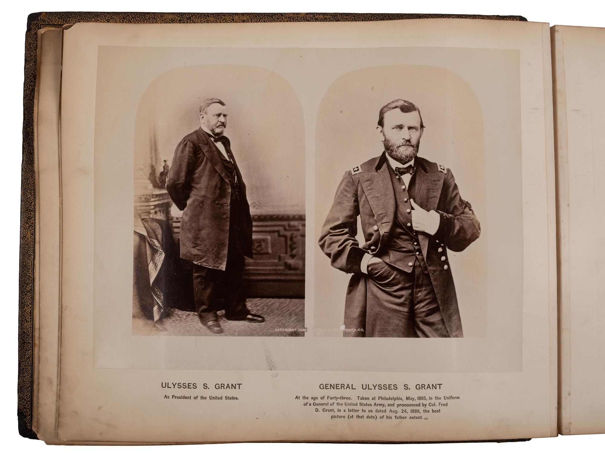 [GRANT, Ulysses S. (1822-1885)]. Photo album commemorating U.S. Grant. Boston: Wm. H. Allen, [1886].