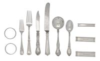 A Group of American Silver Flatware, Various Makers, comprising a set of six cream soup spoons, a set of six teaspoons, a pair of teasp