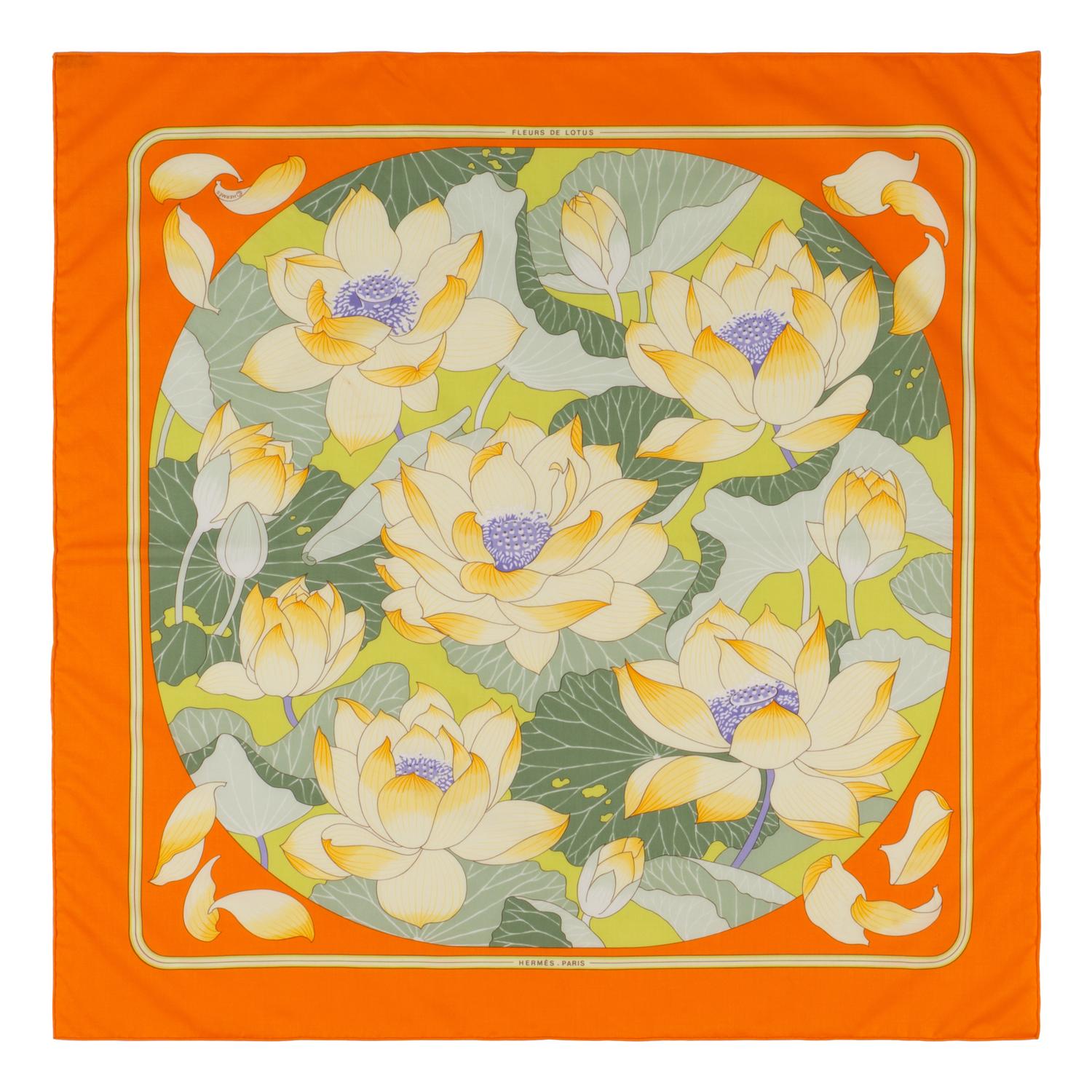 Group of Seven Designer Scarves by Hermès, Gucci, and Celine