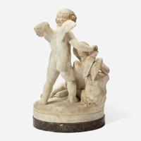 An Italian White Marble Sculpture of Two Putti Nicola Cantalamessa-Papotti (Italian, 1833-1910), dated 1869