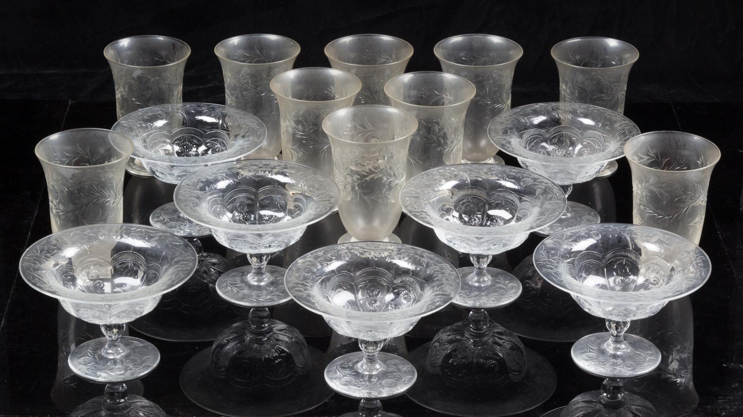 A Collection of Glass Stemware Height of first 4 1/2 inches. — 19TH/20TH CENTURY