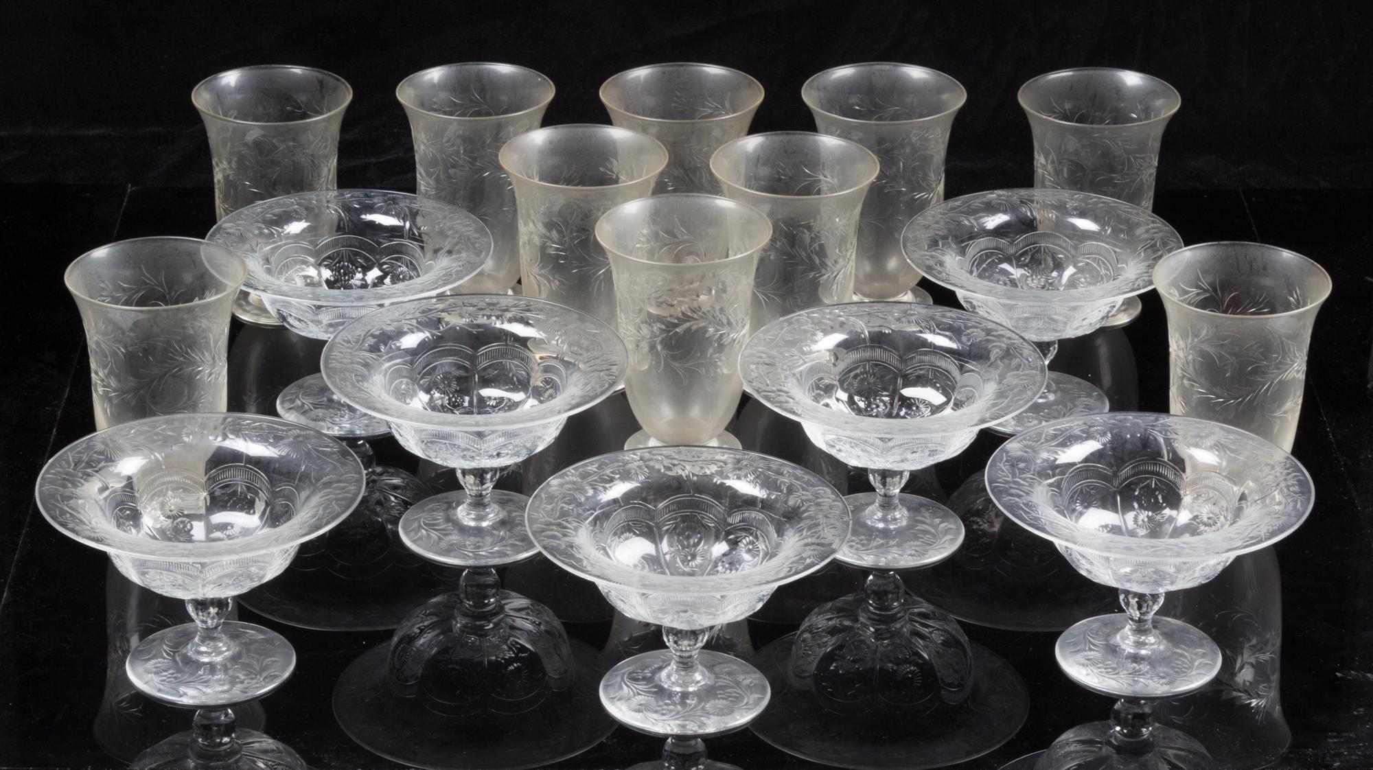 A Collection of Glass Stemware Height of first 4 1/2 inches. — 19TH/20TH CENTURY