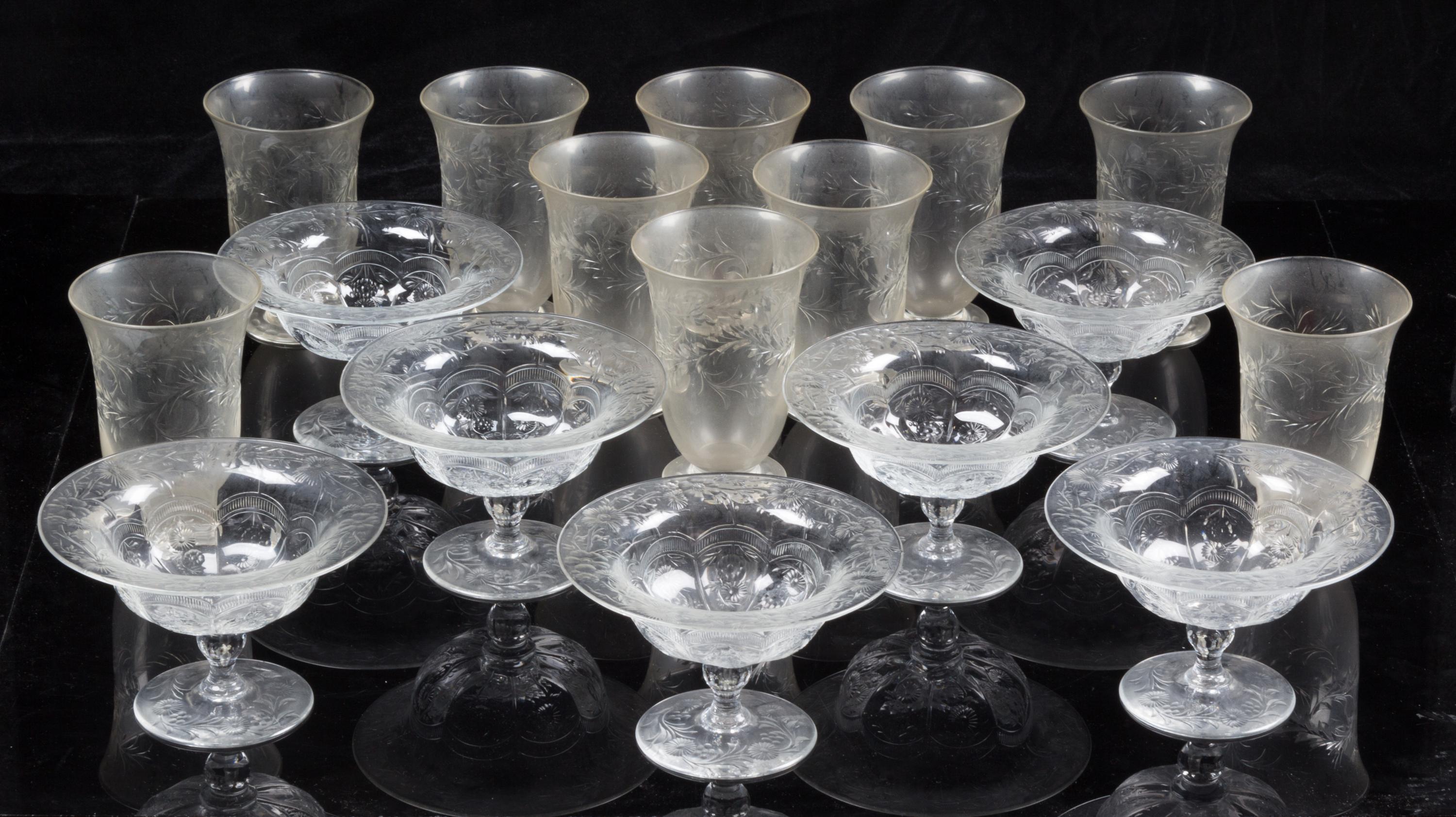 A Collection of Glass Stemware Height of first 4 1/2 inches. — 19TH/20TH CENTURY
