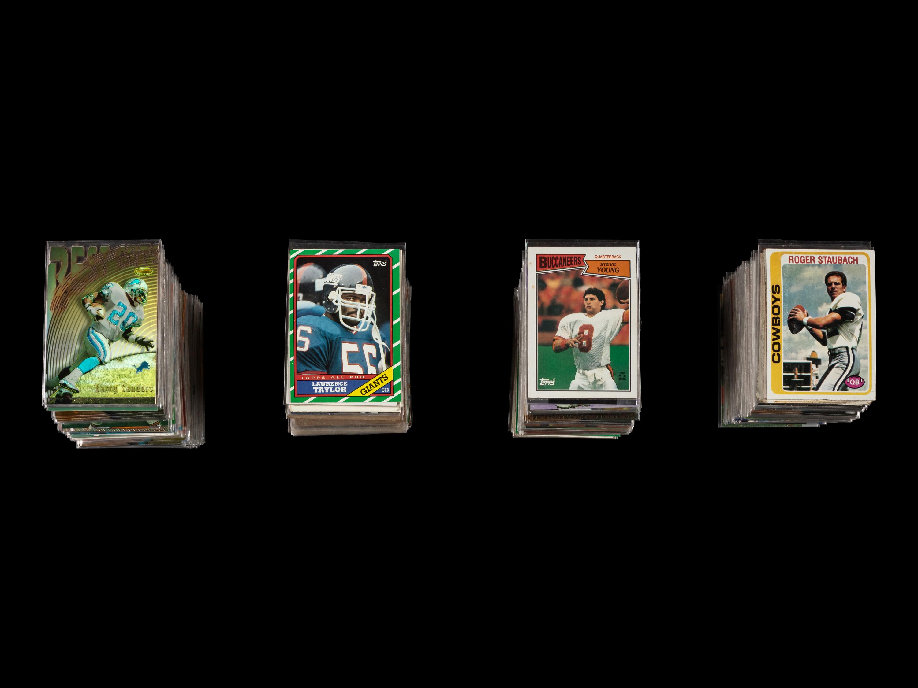 A Large Collection of Assorted 1960s-90s Hall of Fame Football Cards