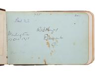 HAYES, Rutherford B. (1822-1893). Autograph book featuring signature of Hayes ("R.B. Hayes"), as President, and members of his cabinet and the 45th US Congress.