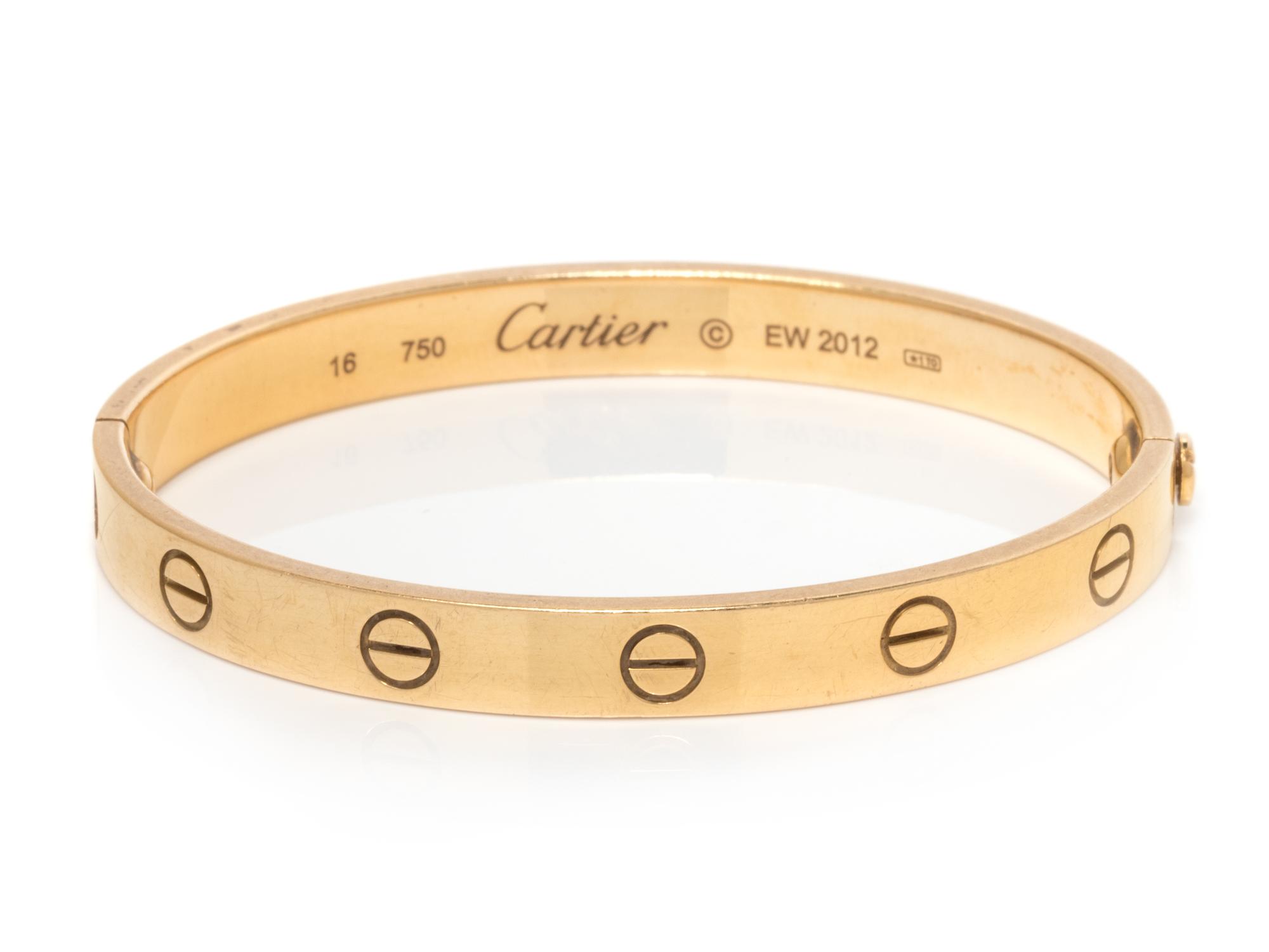 CARTIER, YELLOW GOLD 'LOVE' BANGLE BRACELET