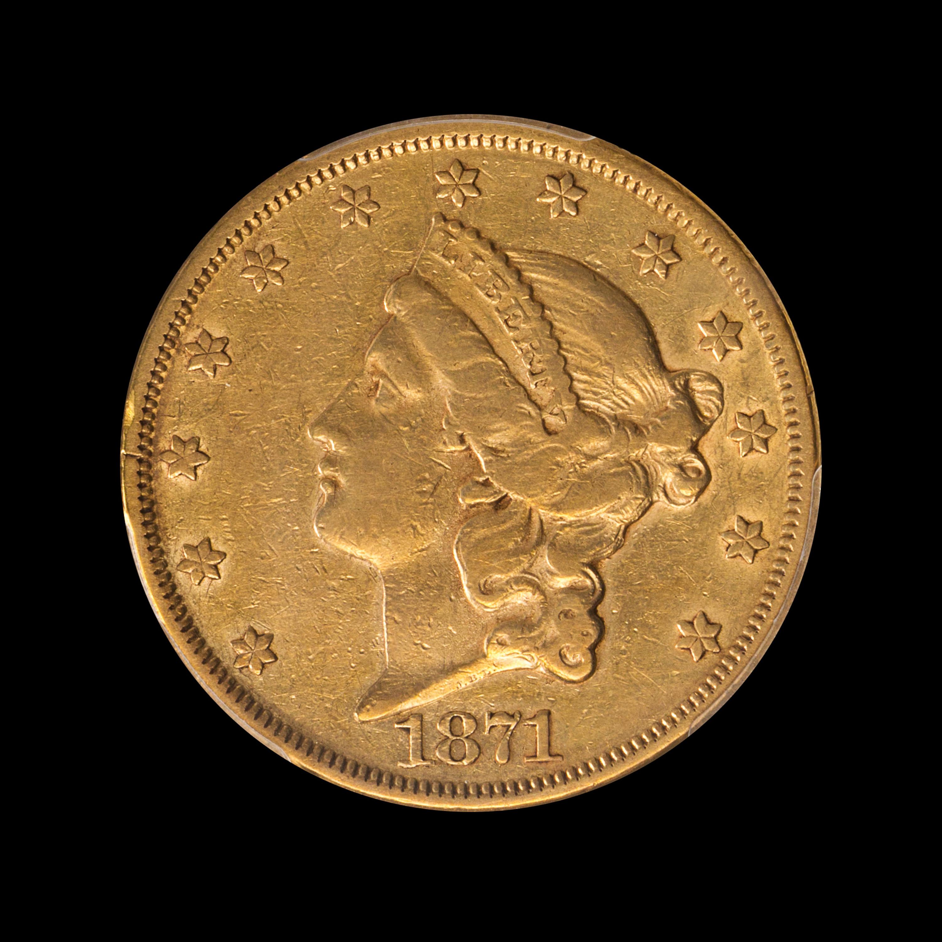 A United States 1871 Liberty Head $20 Gold Coin