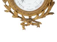 A Louis XVI Style Gilt Bronze Cartel Clock and Matching Barometer