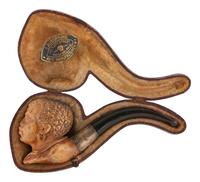 [AFRICAN AMERICANA] Meerschaum pipe carved in the likeness of a Black man. Aussprung, Philadelphia.
