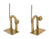 Pair of Cat Bookends Chase Brass & Copper Co., USA